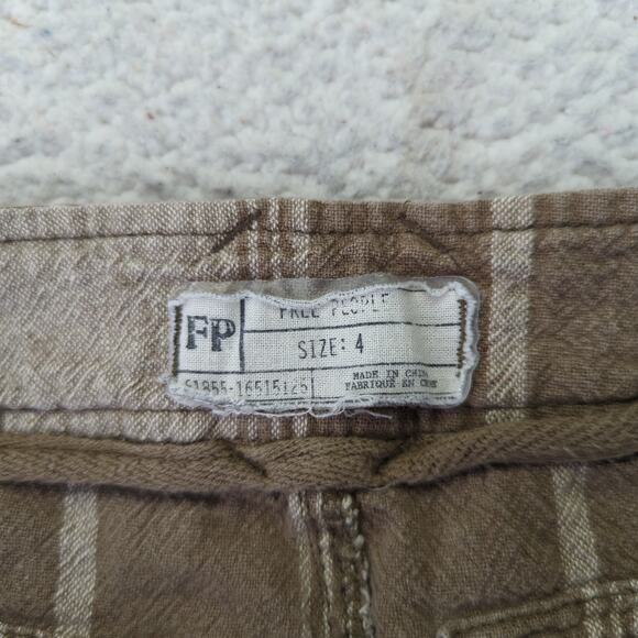 Free People Brown Linen Blend Shorts Women's Size‎ 4 975119105 - Picture 3 of 5
